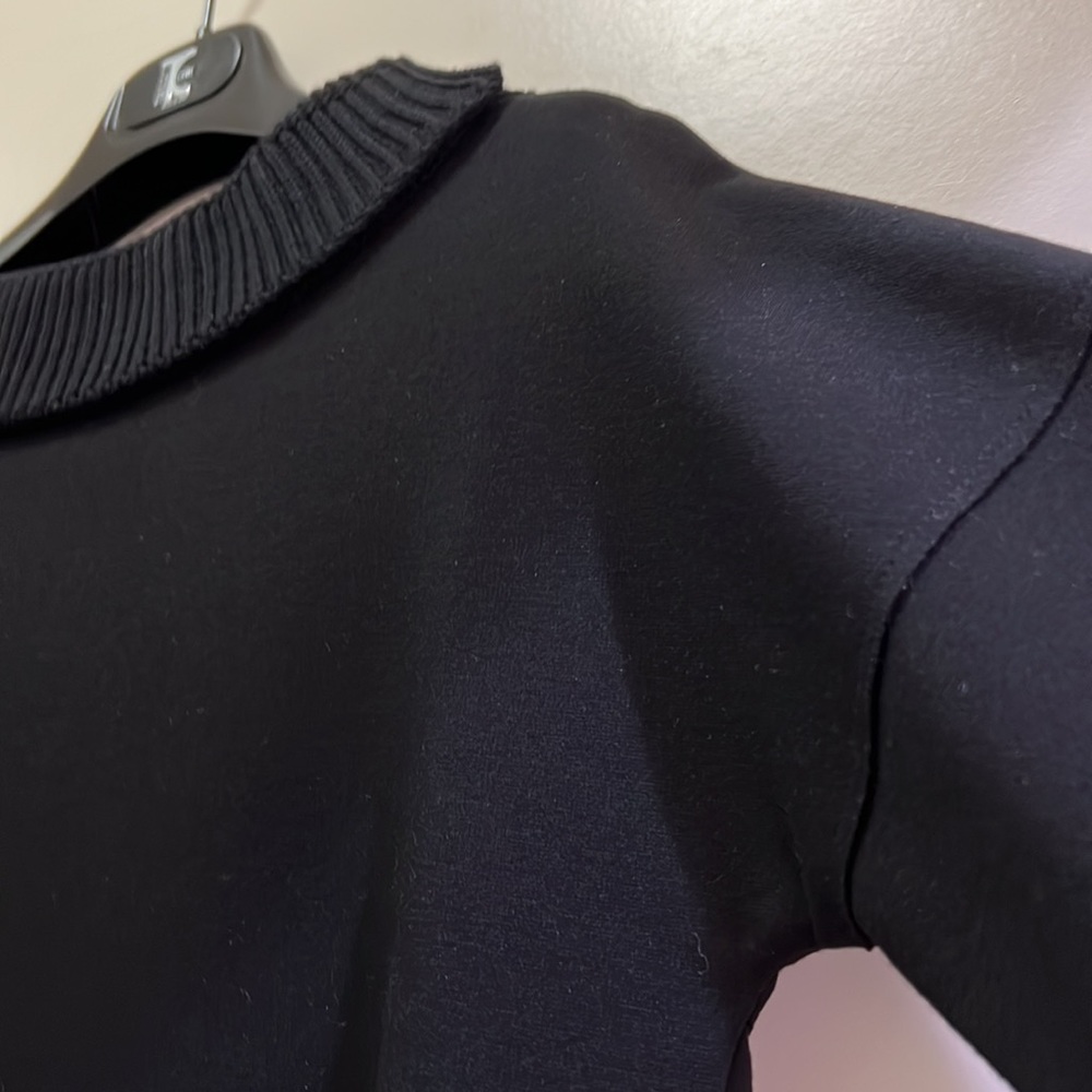 EUC She’s So Made in Italy Black Tunic Top with Knit Collar - Picture 11 of 11